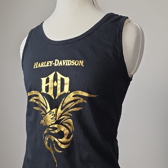 Harley-Davidson Black Tank with Gold Graphic - Picture 2 of 6
